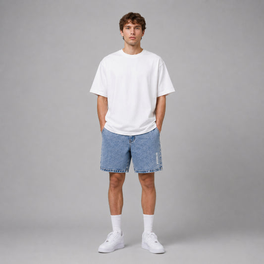 BEMAJOR Men Washed Denim Shorts | Drip Denim Collection