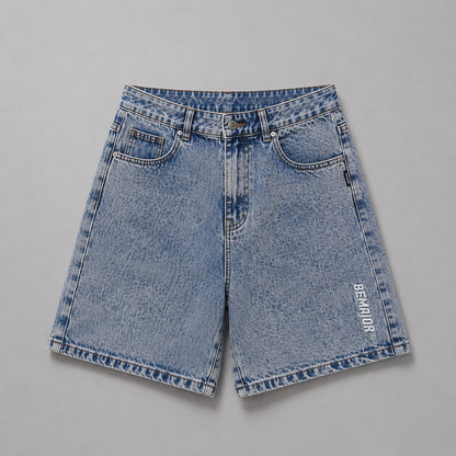 BEMAJOR Men Washed Denim Shorts | Drip Denim Collection