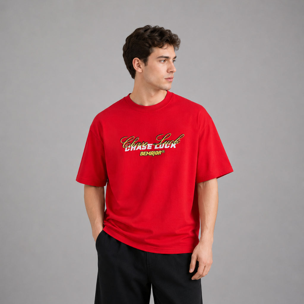 BEMAJOR Unisex Chase Luck Oversized Graphic Tee
