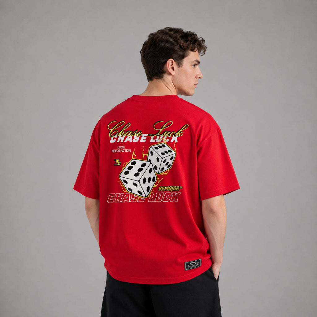 BEMAJOR Unisex Chase Luck Oversized Graphic Tee