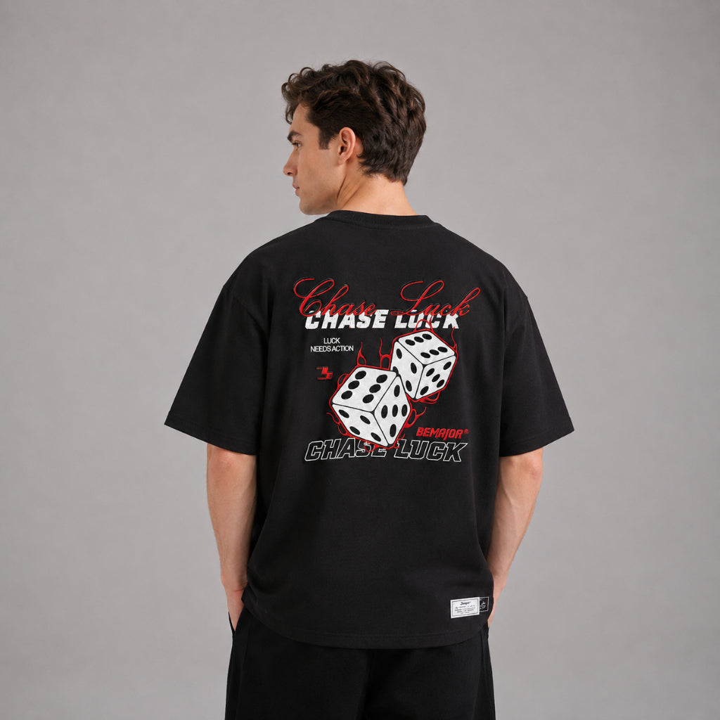 BEMAJOR Unisex Chase Luck Oversized Graphic Tee