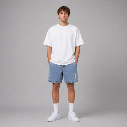 BEMAJOR Men Washed Denim Shorts | Drip Denim Collection