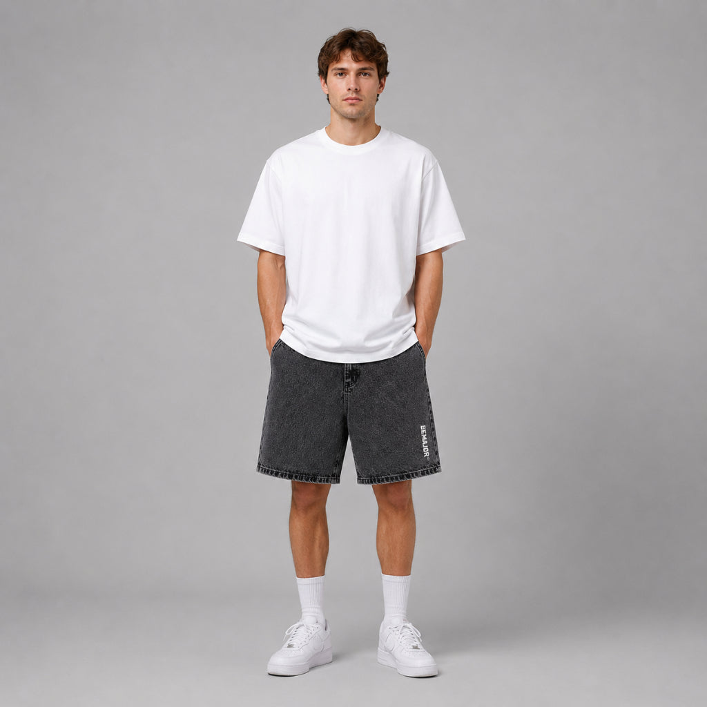 BEMAJOR Men Washed Denim Shorts | Drip Denim Collection