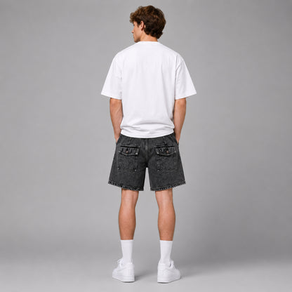 BEMAJOR Men Washed Denim Shorts | Drip Denim Collection