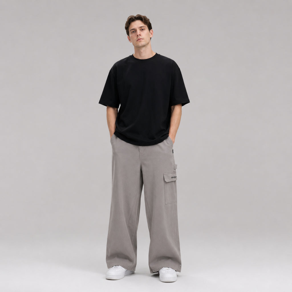 BEMAJOR Men Wide Leg Cargo Pants