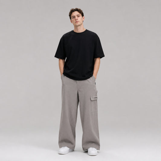BEMAJOR Men Wide Leg Cargo Pants