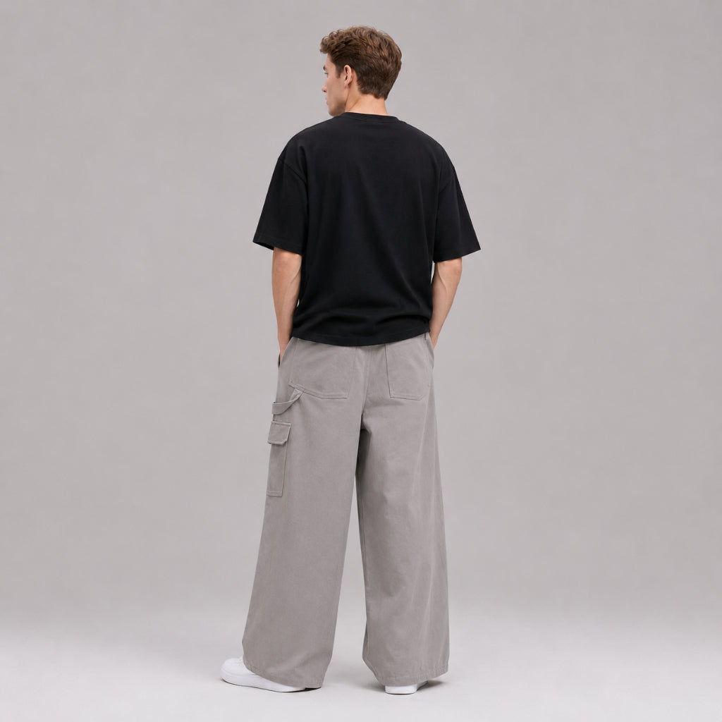 BEMAJOR Men Wide Leg Cargo Pants