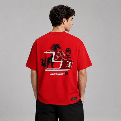 BEMAJOR Oversize Short Sleeve Graphic Tee Men | CNY Collection