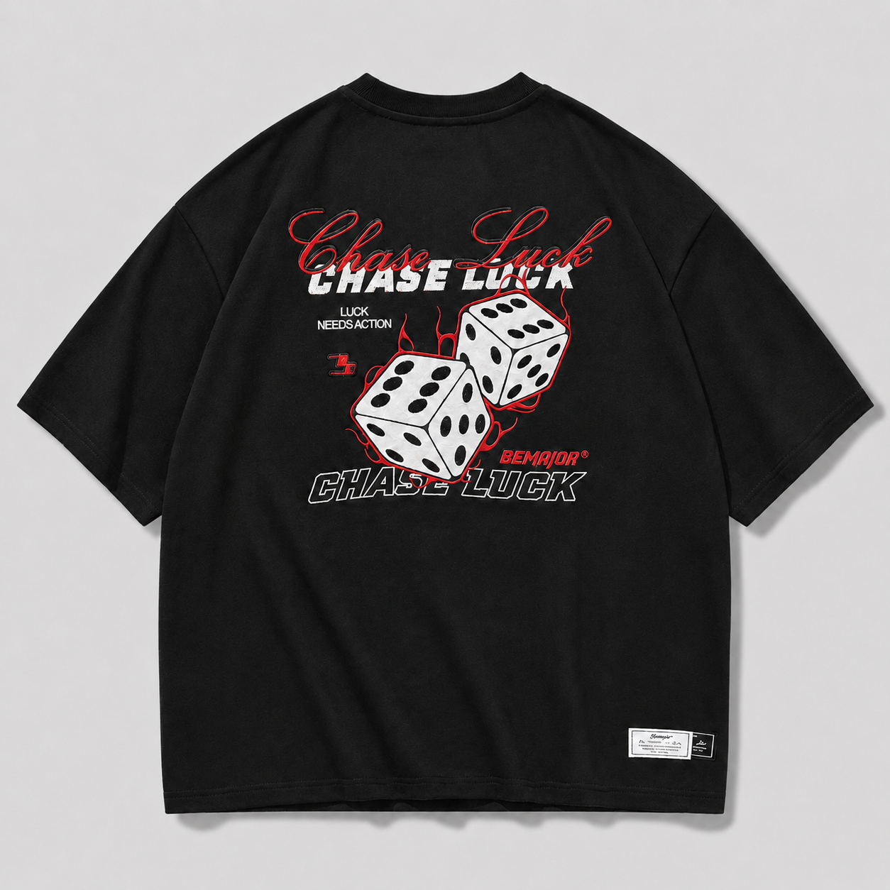 BEMAJOR Unisex Chase Luck Oversized Graphic Tee