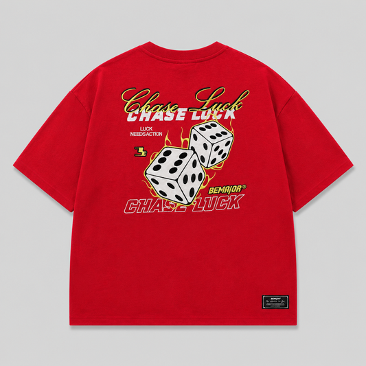BEMAJOR Unisex Chase Luck Oversized Graphic Tee