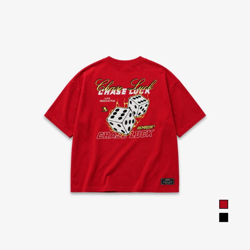 BEMAJOR Unisex Chase Luck Oversized Graphic Tee