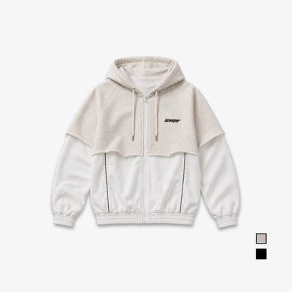 BEMAJOR Men Contrast Oversize Hoodie Jacket