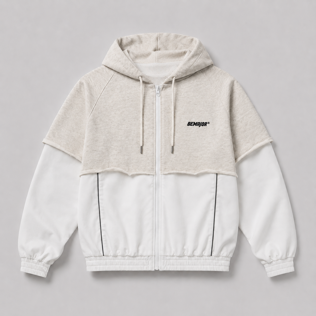 BEMAJOR Men Contrast Oversize Hoodie Jacket