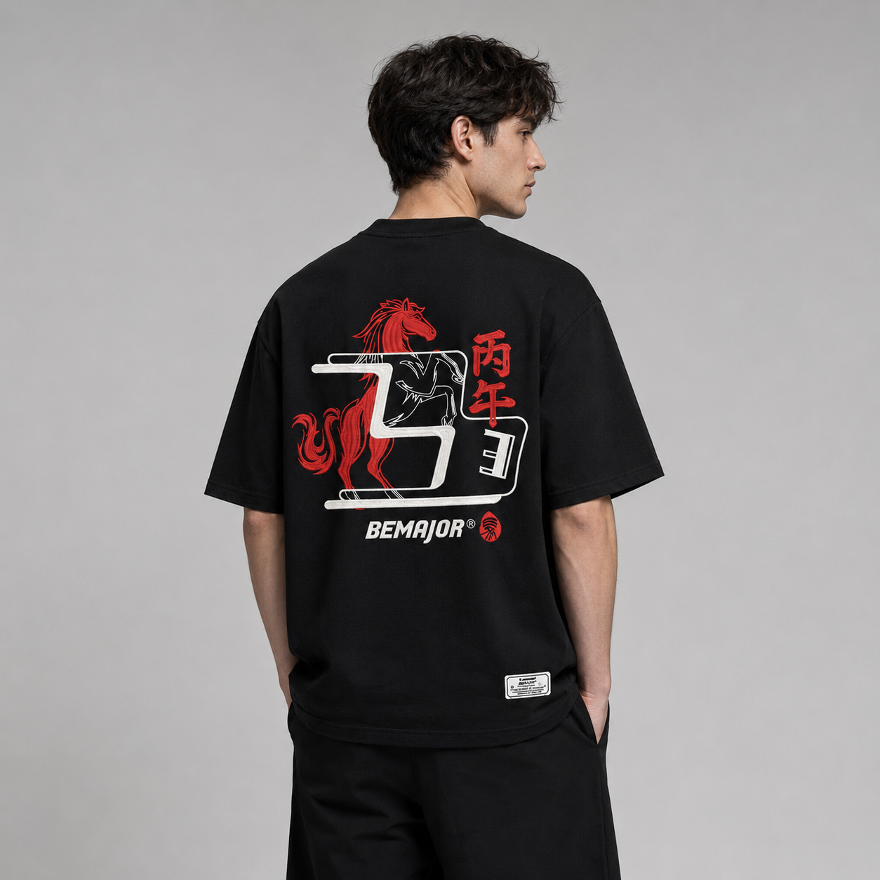 BEMAJOR Oversize Short Sleeve Graphic Tee Men | CNY Collection