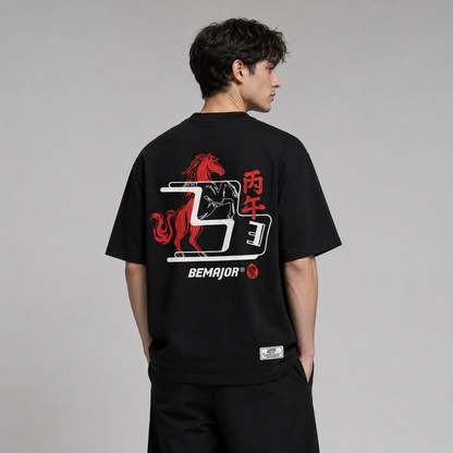 BEMAJOR Oversize Short Sleeve Graphic Tee Men | CNY Collection