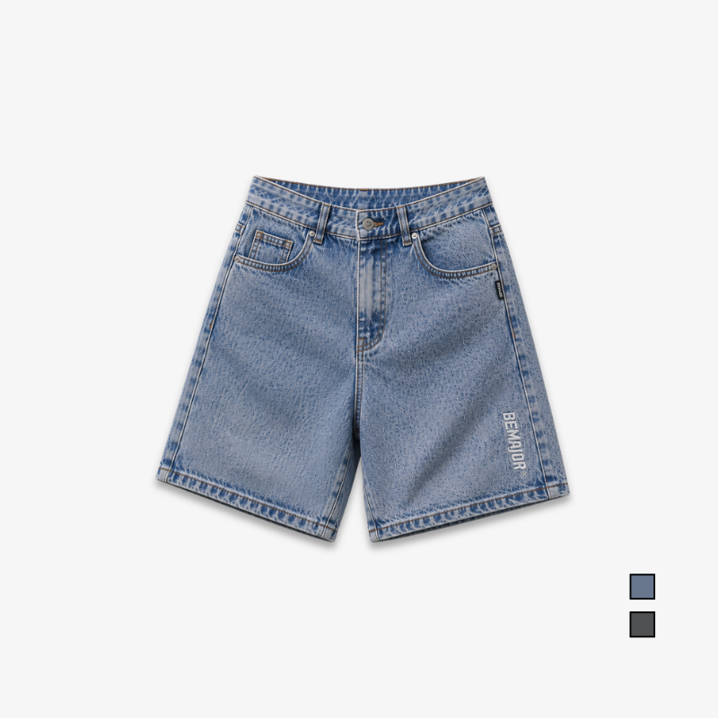 BEMAJOR Men Washed Denim Shorts | Drip Denim Collection