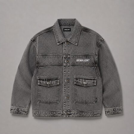 BEMAJOR Men Denim Jacket | Korean Style Oversized Streetwear Outerwear